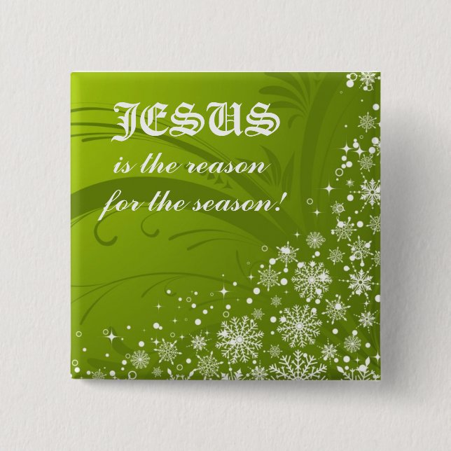 Bóton Quadrado 5.08cm Botão do Natal (Frente)