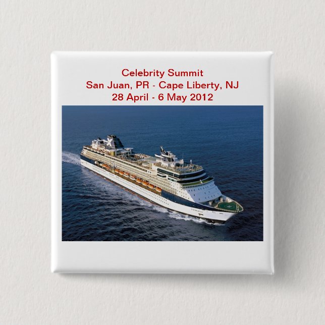 Bóton Quadrado 5.08cm Botão do navio da cimeira da celebridade (Frente)