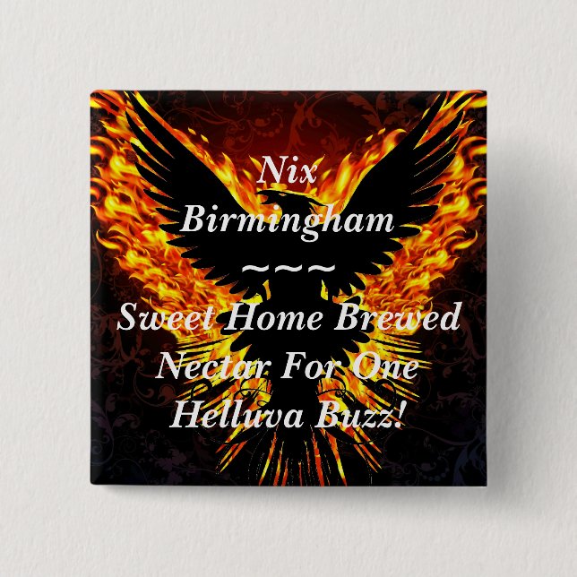 Bóton Quadrado 5.08cm Botão do néctar do Nix (Frente)