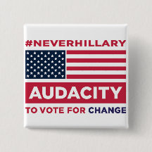 Botão do #NEVERHILLARY