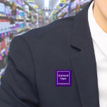 Bóton Quadrado 5.08cm Botão do nome da empresa e logotipo Púrpura Praça<br><div class="desc">Botão quadrado que você pode personalizar para colocar seu nome de empresa e logotipo. Você pode usar este botão como acessório uniforme do seu funcionarios. Você também pode usá-lo como acessório de empacotamento. Você também pode incluí-lo em seus materiais de marketing para anunciar sua empresa ou promover seu nome de...</div>