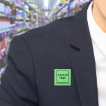 Bóton Quadrado 5.08cm Botão do nome da empresa e logotipo verde claro<br><div class="desc">Botão quadrado que você pode personalizar para colocar seu nome de empresa e logotipo. Você pode usar este botão como acessório uniforme do seu funcionarios. Você também pode usá-lo como acessório de empacotamento. Você também pode incluí-lo em seus materiais de marketing para anunciar sua empresa ou promover seu nome de...</div>