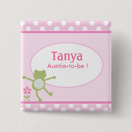 Bóton Quadrado 5.08cm Botão do Nome de etiqueta do Chá de fraldas do Lea