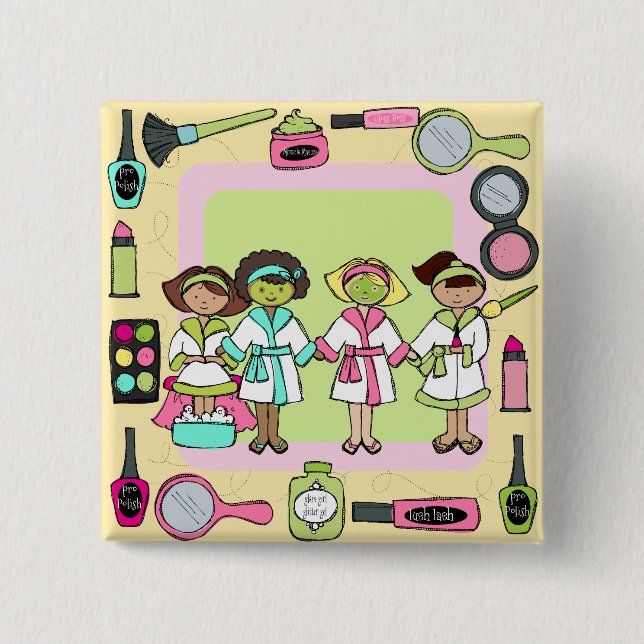 Bóton Quadrado 5.08cm Botão do partido dos termas (Frente)