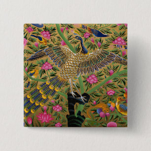 Bóton Quadrado 5.08cm Botão do Pássaro da Vida