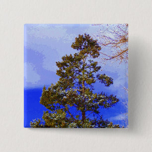 Bóton Quadrado 5.08cm Botão do pinho do inverno