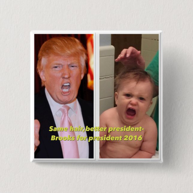 Bóton Quadrado 5.08cm Botão do presidente 2016 (Frente)