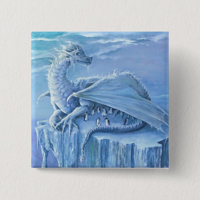 Bóton Quadrado 5.08cm Botão do protetor do pinguim (Frente)