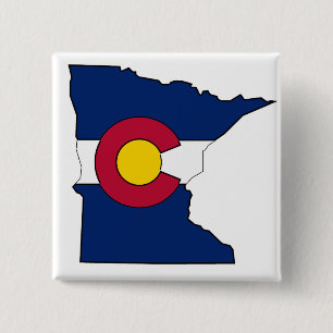 Bóton Quadrado 5.08cm Botão do Quadrado do Colorado flag Minnesota