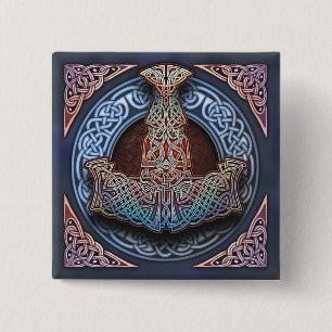 Bóton Quadrado 5.08cm Botão do quadrado do martelo do Thor