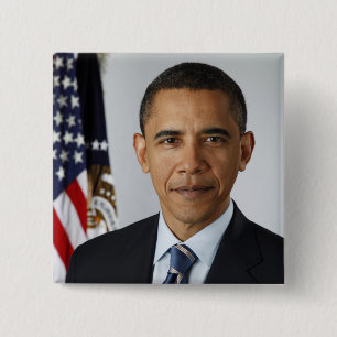 Bóton Quadrado 5.08cm Botão do Retrato Presidencial de Barack Obama
