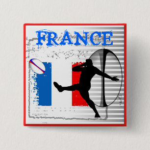 Bóton Quadrado 5.08cm Botão do rugby de France