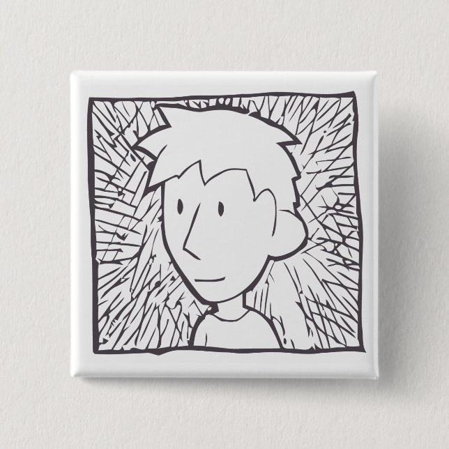 Bóton Quadrado 5.08cm botão do ryah (Frente)