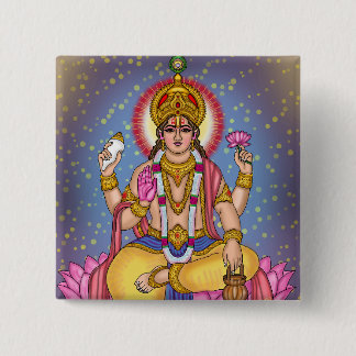 Bóton Quadrado 5.08cm Botão do Senhor Dhanvantari