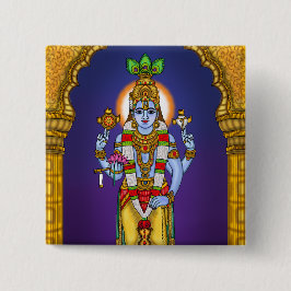 Bóton Quadrado 5.08cm Botão do Senhor Vishnu