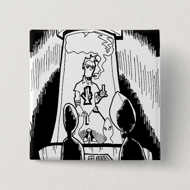 Bóton Quadrado 5.08cm Botão do tubo de ensaio (Frente)