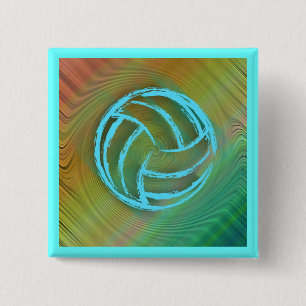 Bóton Quadrado 5.08cm Botão do Twirl do voleibol