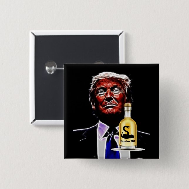 Bóton Quadrado 5.08cm Botão do vendedor de óleo de cobra (Frente & Verso)