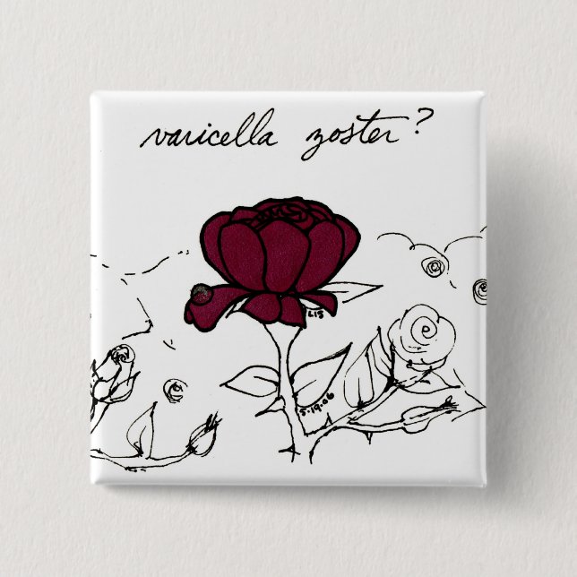 Bóton Quadrado 5.08cm Botão do Zoster do Varicella (Frente)