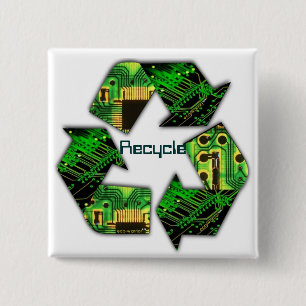 Bóton Quadrado 5.08cm Botão dos eletrônicos do reciclar