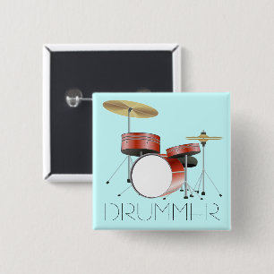 Bóton Quadrado 5.08cm Botão Drummer do Conjunto de Tambores