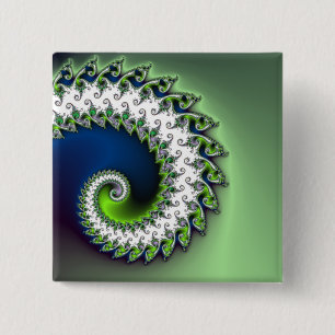 Bóton Quadrado 5.08cm Botão encaracolado do Fractal