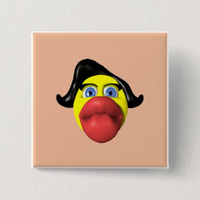 Bóton Quadrado 5.08cm Botão engraçado do aniversário do pato (Frente)