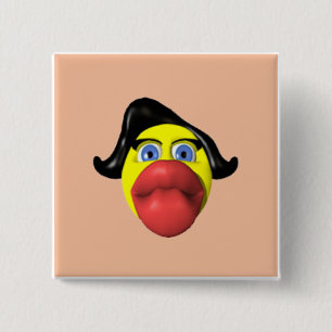 Bóton Quadrado 5.08cm Botão engraçado do aniversário do pato