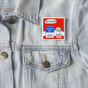 Bóton Quadrado 5.08cm Botão engraçado dos desenhos animados cristãos 