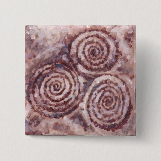 Bóton Quadrado 5.08cm Botão espiral de Newgrange