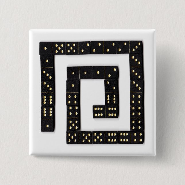 Bóton Quadrado 5.08cm Botão espiral do dominó (Frente)