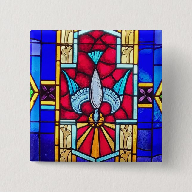 Bóton Quadrado 5.08cm Botão Espírito Santo (Frente)