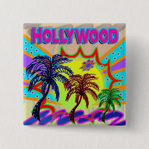 Bóton Quadrado 5.08cm Botão Eterno de Hollywood