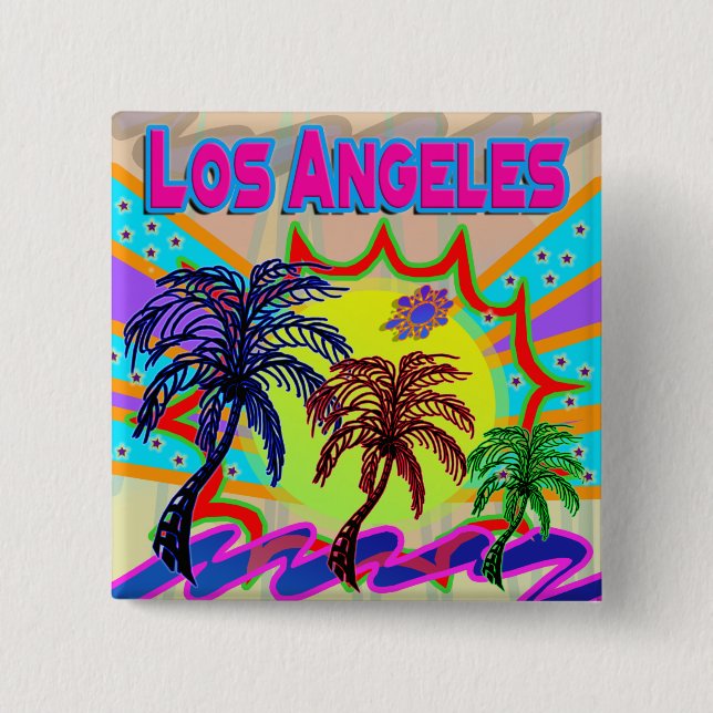 Bóton Quadrado 5.08cm Botão Eterno de Los Angeles (Frente)