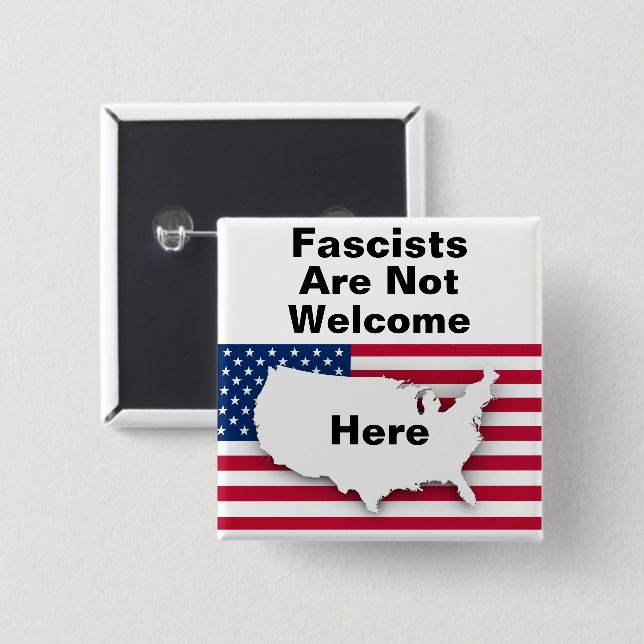 Bóton Quadrado 5.08cm Botão EUA (Frente & Verso)