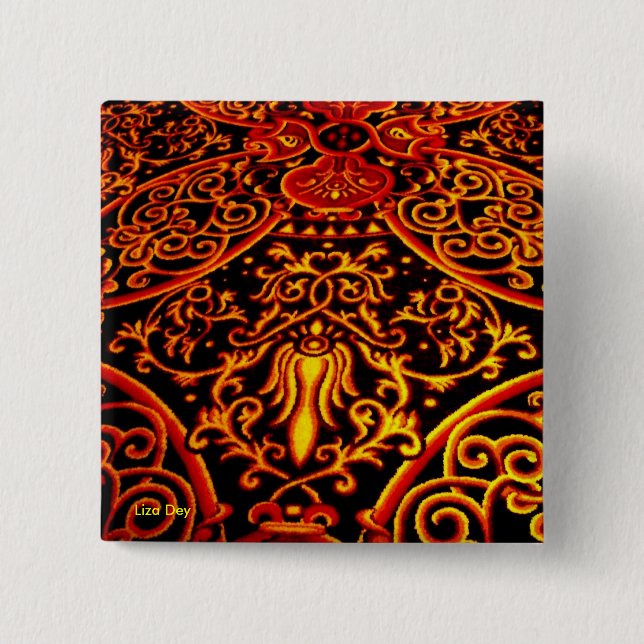 Bóton Quadrado 5.08cm Botão 'Exotica' Quadrado (Frente)