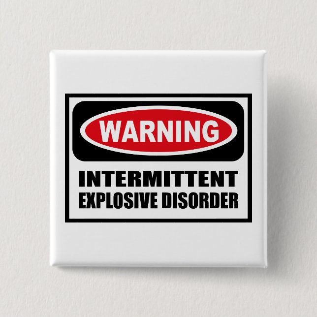 Bóton Quadrado 5.08cm Botão EXPLOSIVO INTERMITENTE de advertência da (Frente)