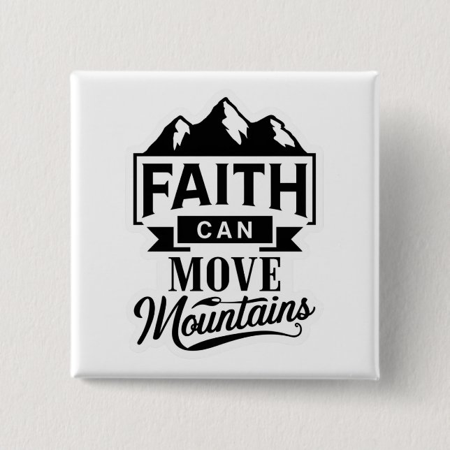 Bóton Quadrado 5.08cm Botão - Fé (Frente)