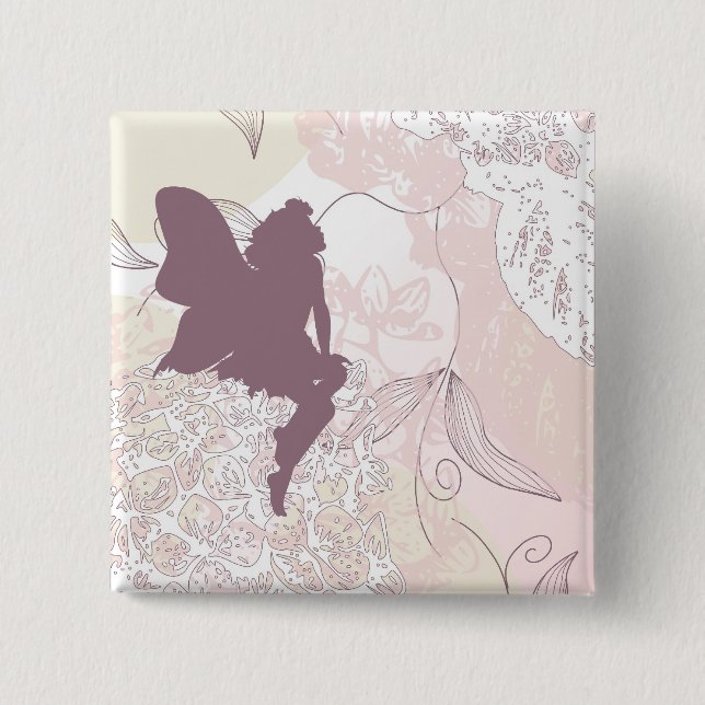 Bóton Quadrado 5.08cm Botão feericamente (Frente)