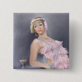 Bóton Quadrado 5.08cm Botão Flapper Springtime