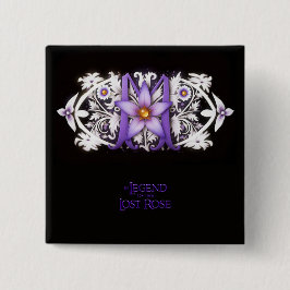 Bóton Quadrado 5.08cm Botão Flor Morgana Fantasy