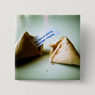 Bóton Quadrado 5.08cm Botão Fortune Cookie