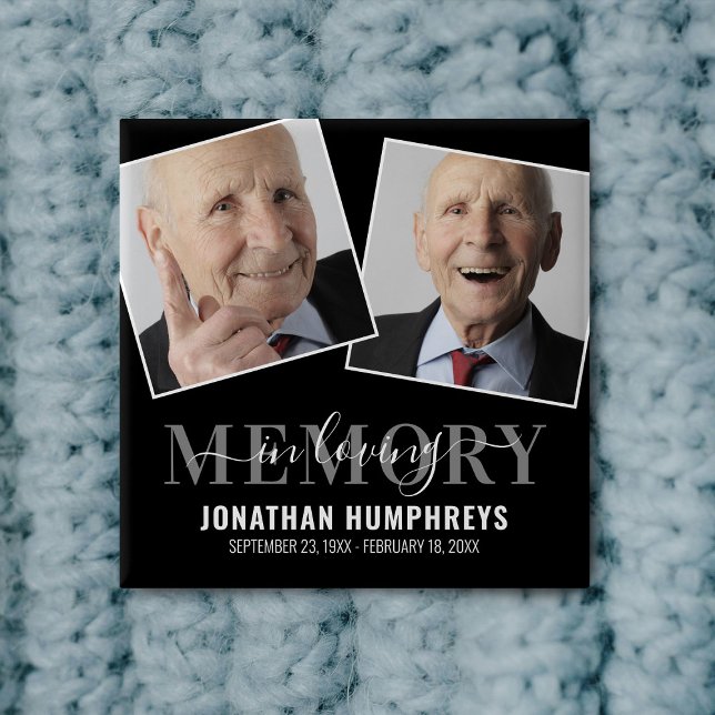 Bóton Quadrado 5.08cm Botão Fotográfico Memorial Funeral (Criador carregado)