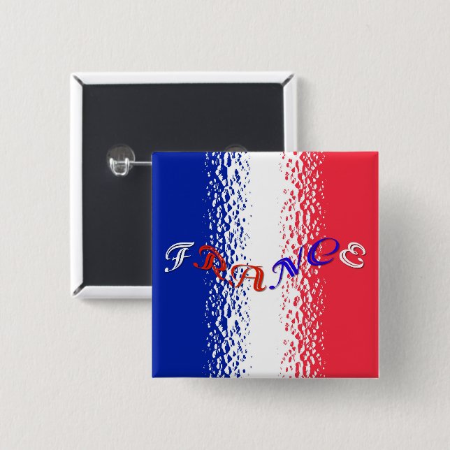 Bóton Quadrado 5.08cm Botão França (Frente & Verso)