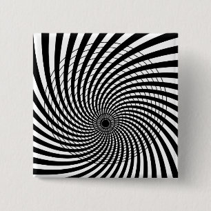Bóton Quadrado 5.08cm Botão GEOMÉTRICO ESPIRAL da ARTE OP