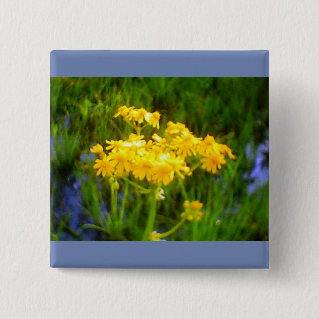 Bóton Quadrado 5.08cm Botão girassol (Frente)