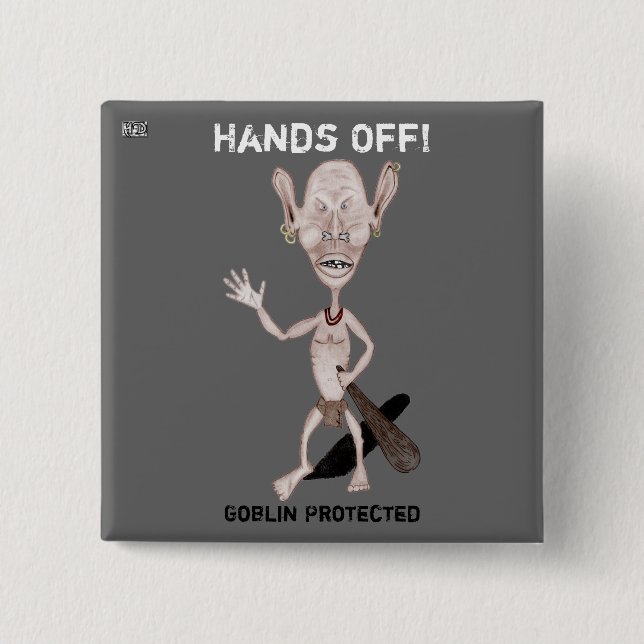 Bóton Quadrado 5.08cm Botão Goblin Zangado (Frente)