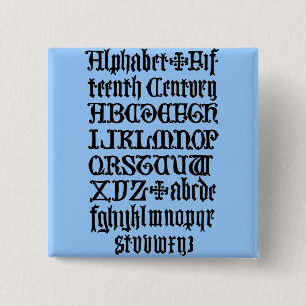 Bóton Quadrado 5.08cm Botão gótico das letras