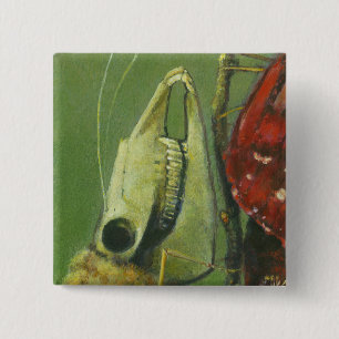 Bóton Quadrado 5.08cm Botão Gótico de Mama do Crânio