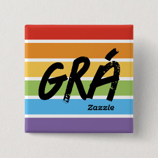 Bóton Quadrado 5.08cm Botão Grá da Zazzle
